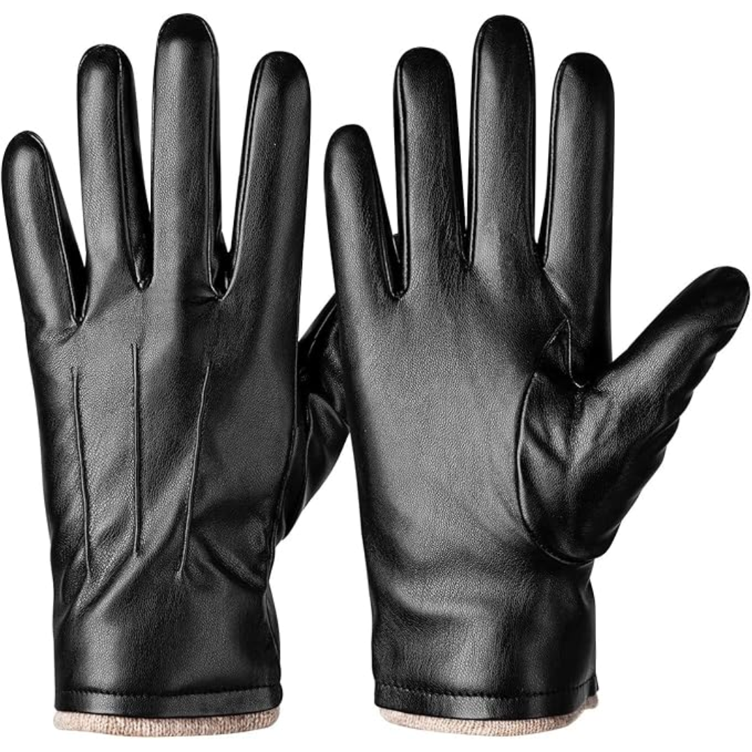 Winter Thermal Touchscreen Leather Gloves - Mason-Black-State of Style