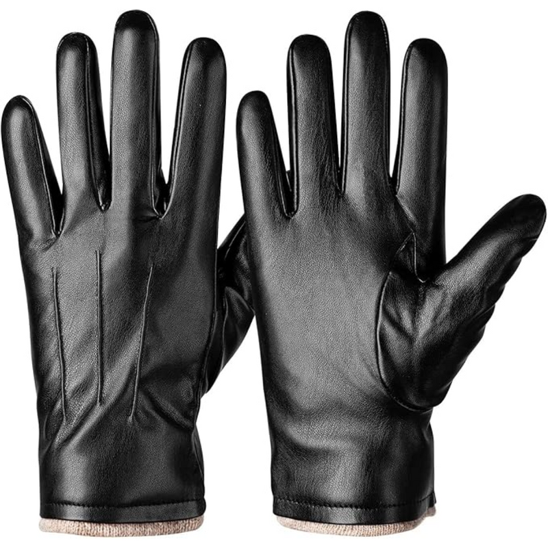 Winter Thermal Touchscreen Leather Gloves - Mason-Black-State of Style
