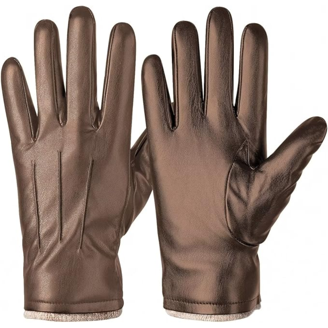 Winter Thermal Touchscreen Leather Gloves - Mason-Khaki-State of Style