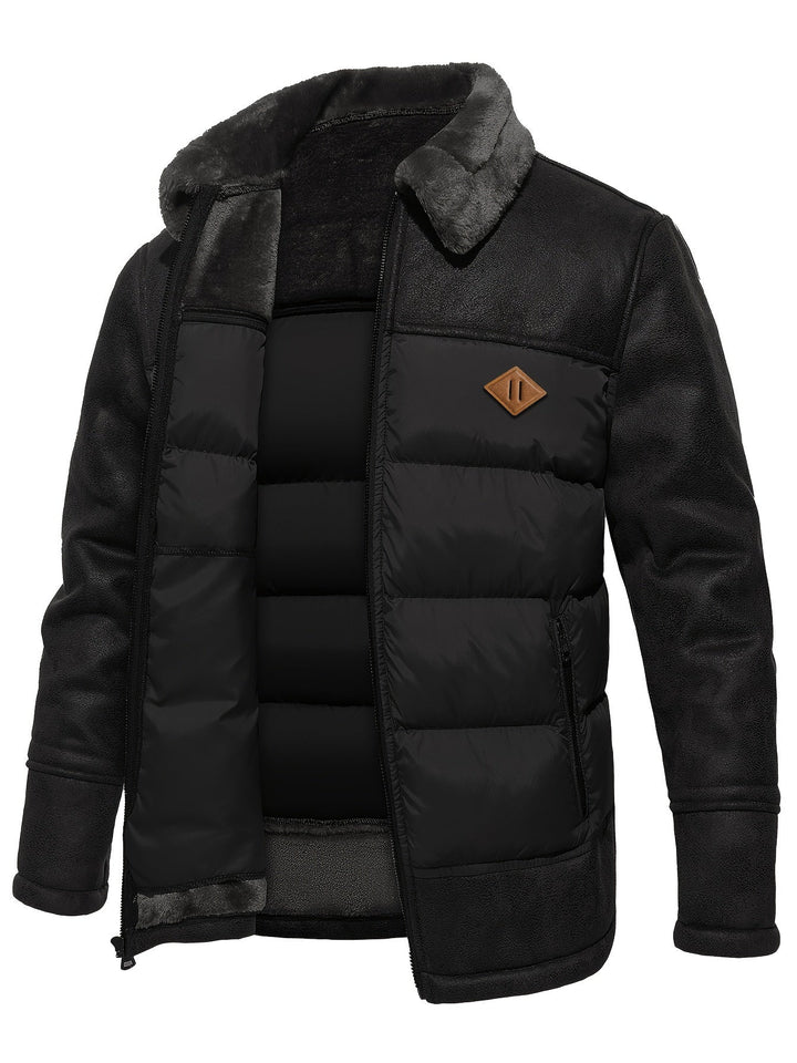 Winter Warm Fleece Jacket for Men - Jasper-Black-S-State of Style