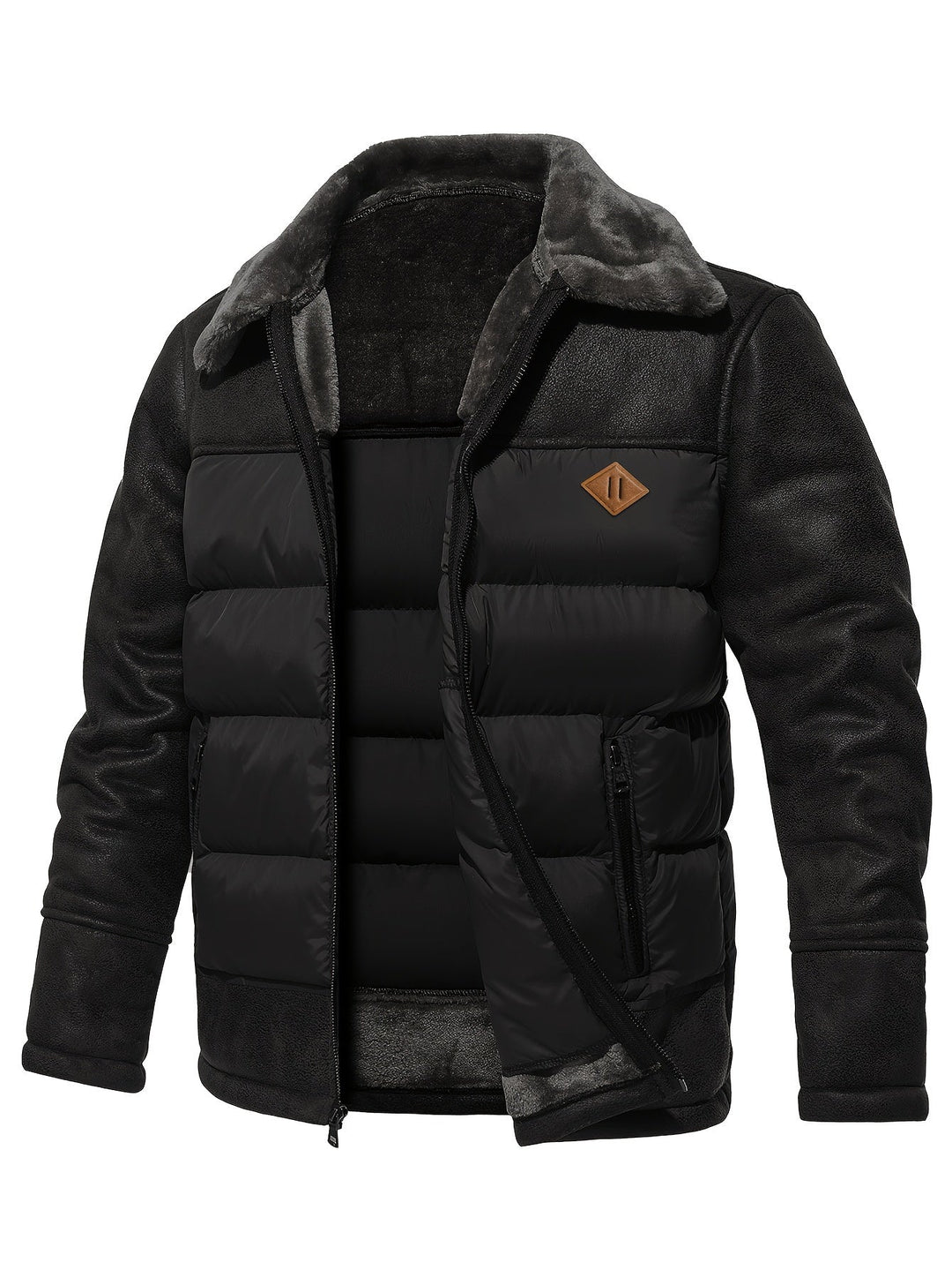 Winter Warm Fleece Jacket for Men - Jasper-Black-S-State of Style