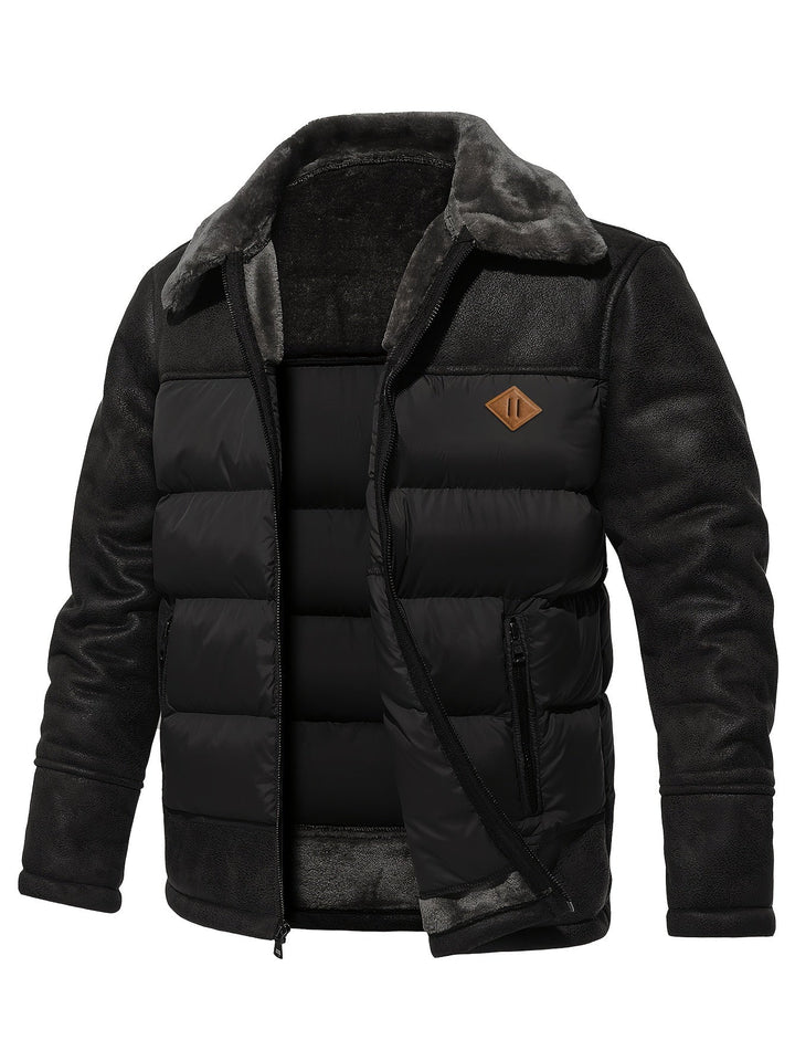 Winter Warm Fleece Jacket for Men - Jasper-Black-S-State of Style
