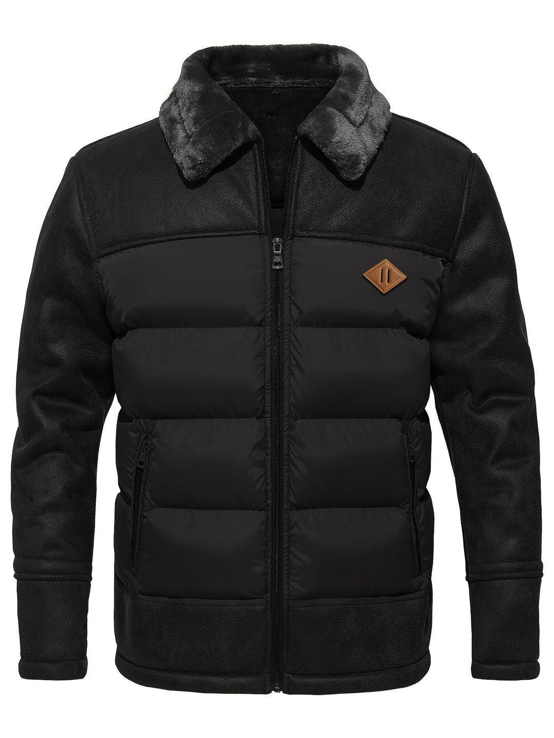 Winter Warm Fleece Jacket for Men - Jasper-Black-S-State of Style