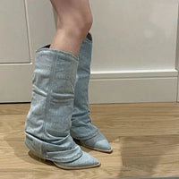 Winterproof Denim Boots - Aurora-Light Blue-4-State of Style