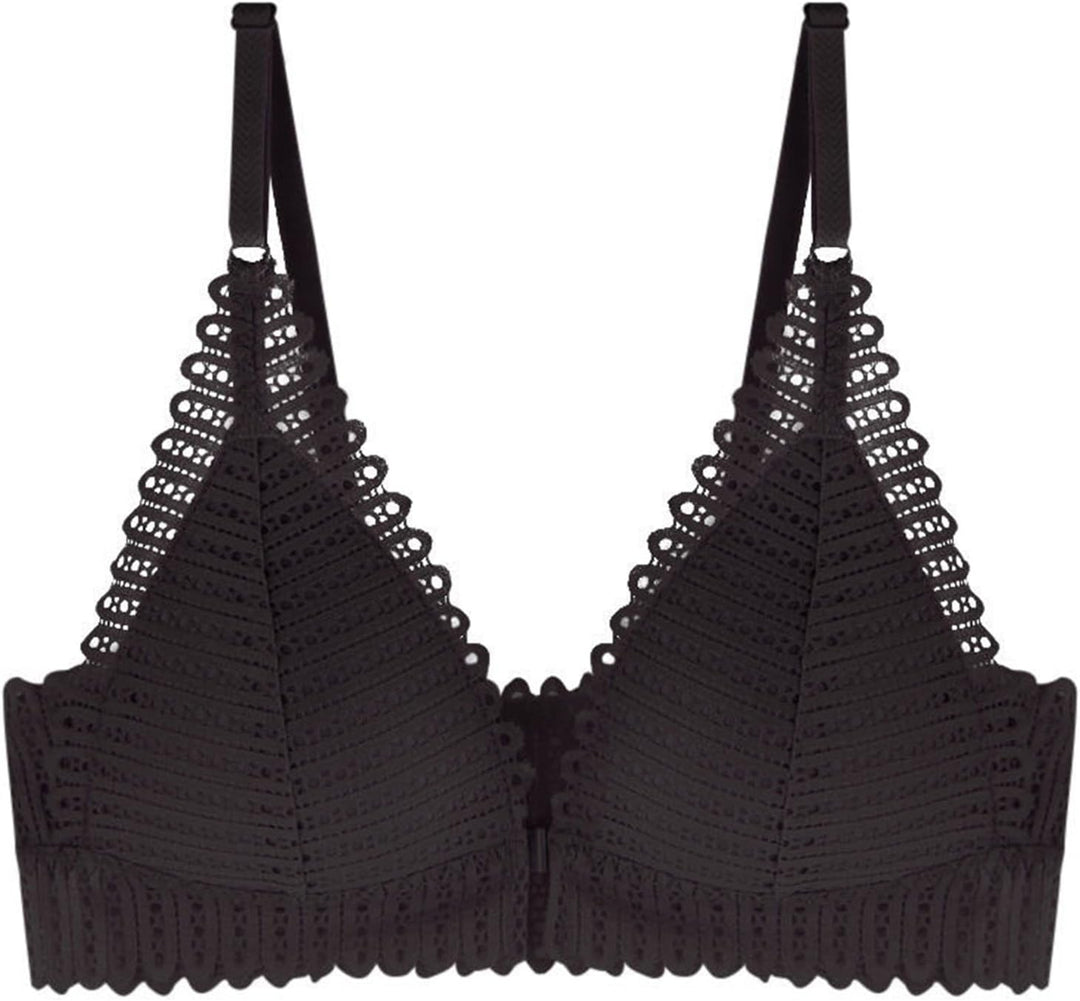 Wireless Plus Size Lace Push-Up Bra – Comfort Meets Elegance-Black-8AB-State of Style