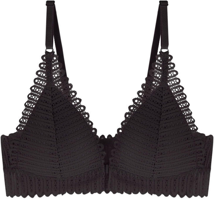 Wireless Plus Size Lace Push-Up Bra – Comfort Meets Elegance-Black-8AB-State of Style