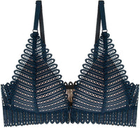 Wireless Plus Size Lace Push-Up Bra – Comfort Meets Elegance-Blue-8AB-State of Style