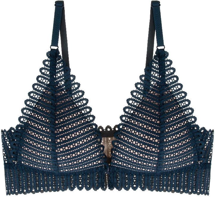 Wireless Plus Size Lace Push-Up Bra – Comfort Meets Elegance-Blue-8AB-State of Style