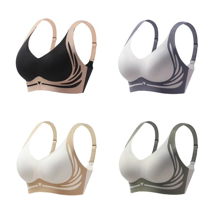 Wireless Push-up Bra – ComfortLift-Green+Beige+Black+Blue (4PCS)-M(BC)(45-55KG)-State of Style