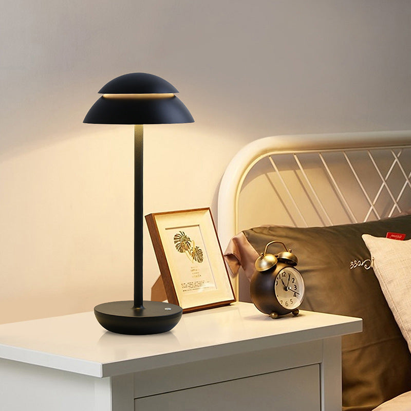 Wireless Rechargeable Table Lamp with LED Lighting – GlowBeam-Black-State of Style