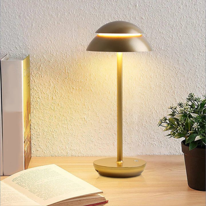 Wireless Rechargeable Table Lamp with LED Lighting – GlowBeam-Gold-State of Style