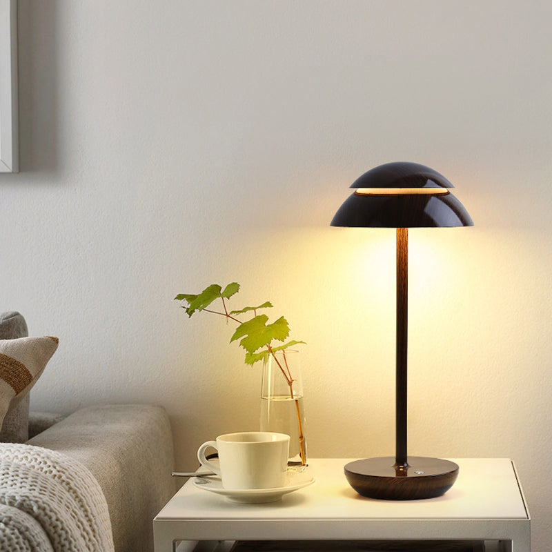 Wireless Rechargeable Table Lamp with LED Lighting – GlowBeam-Walnut-State of Style