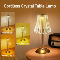 Wireless Table Lamp with Crystal Decor and Dimmable Lighting - GlamLight-State of Style