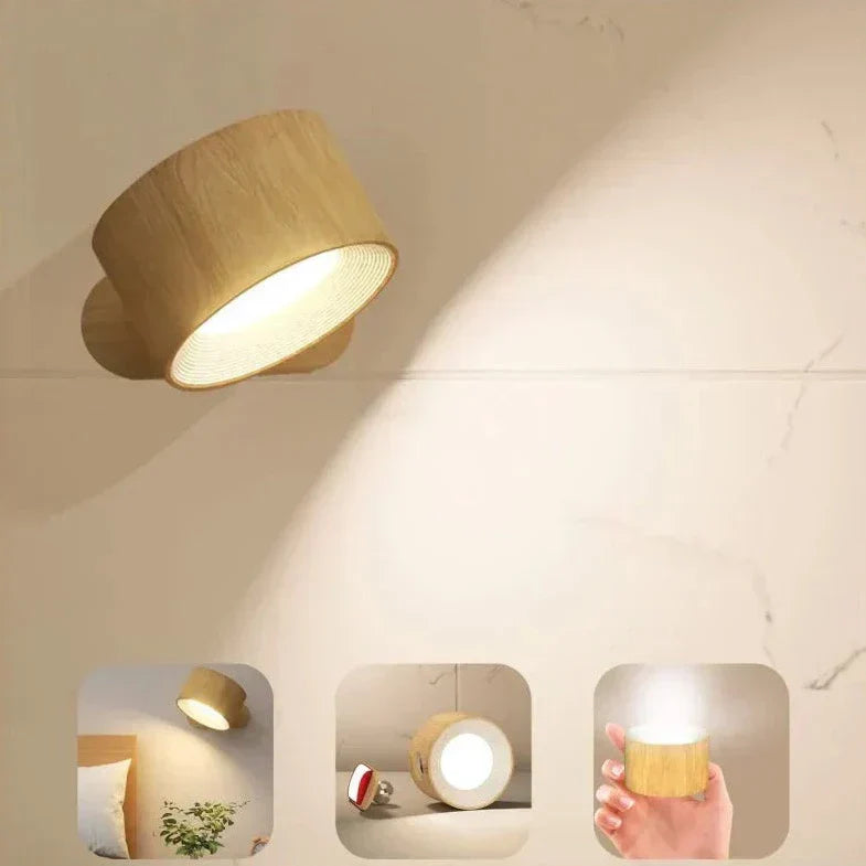 Wireless Wall Lamp - FlexiGlow-Wood-Touch Control-State of Style
