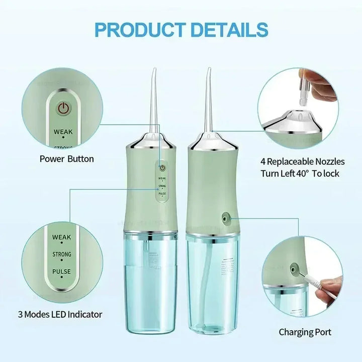 Wireless Water Flosser - FlossMaster-Green-State of Style