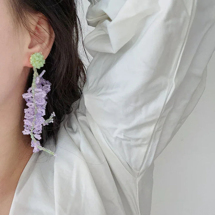 Wisteria Cluster Earrings with Forest Theme - Aurelia-State of Style