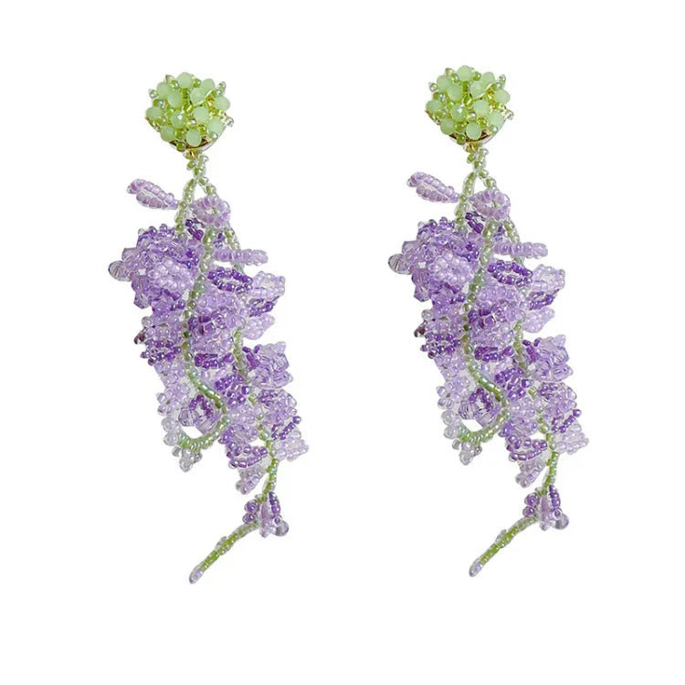 Wisteria Cluster Earrings with Forest Theme - Aurelia-State of Style