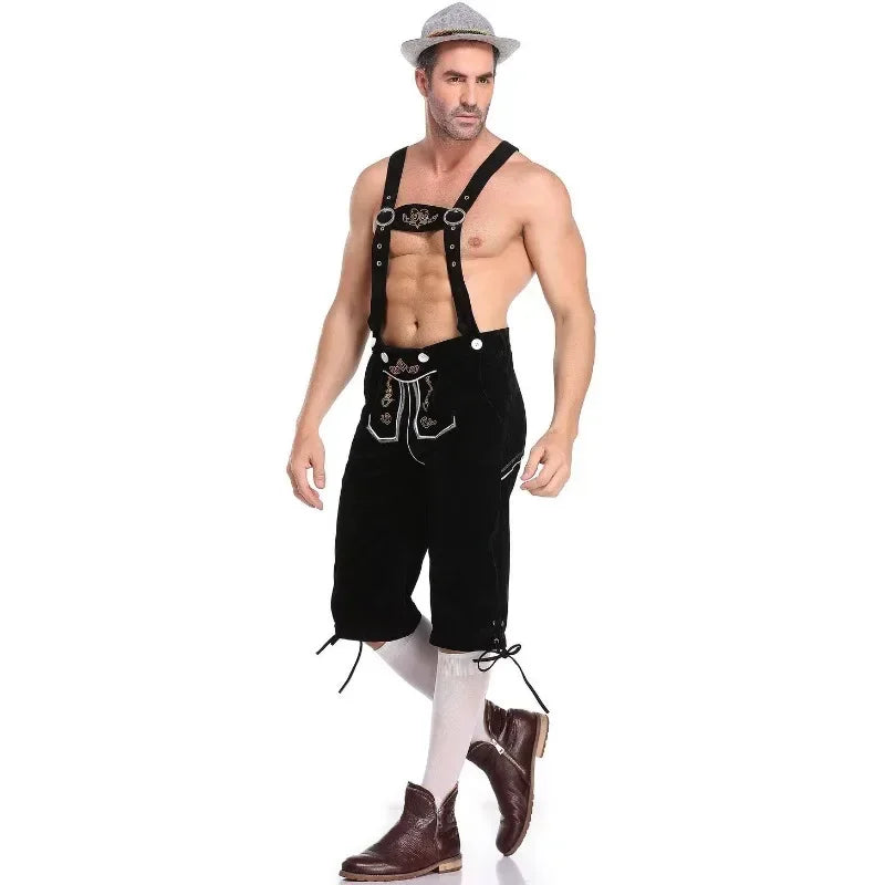 Wolfgang Bavarian Leather Shorts – Traditional Oktoberfest Costume-Brown-M-State of Style