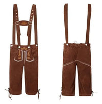 Wolfgang Bavarian Leather Shorts – Traditional Oktoberfest Costume-Brown-M-State of Style