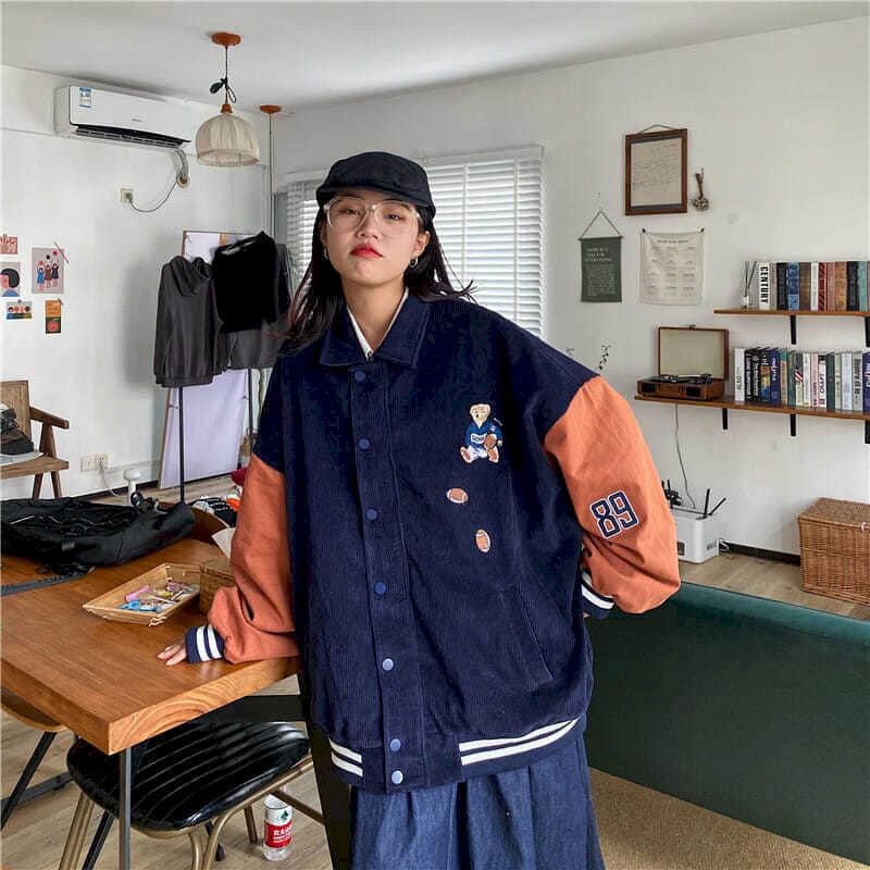 Women's Baseball Jacket | Stylish & Comfortable-Thick Blue-S-State of Style