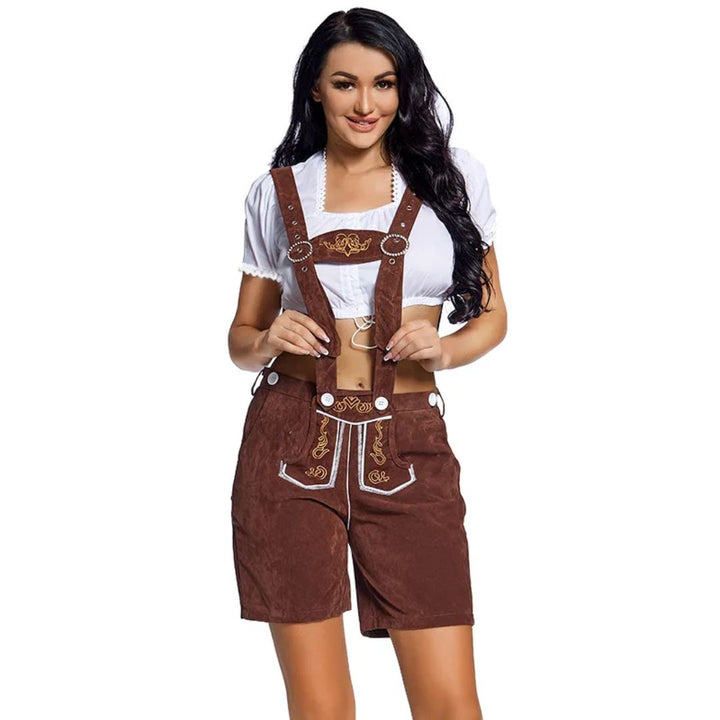 Women's Bavarian Lederhosen Antonette – Classic Oktoberfest Attire-Brown-S-State of Style