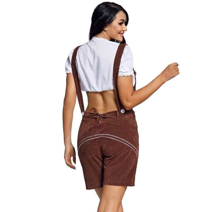 Women's Bavarian Lederhosen Antonette – Classic Oktoberfest Attire-Brown-S-State of Style