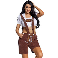 Women's Bavarian Lederhosen Antonette – Classic Oktoberfest Attire-Brown-S-State of Style