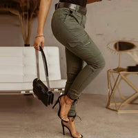 Women's Cargo Jeans - Livia-Grey-XS-State of Style