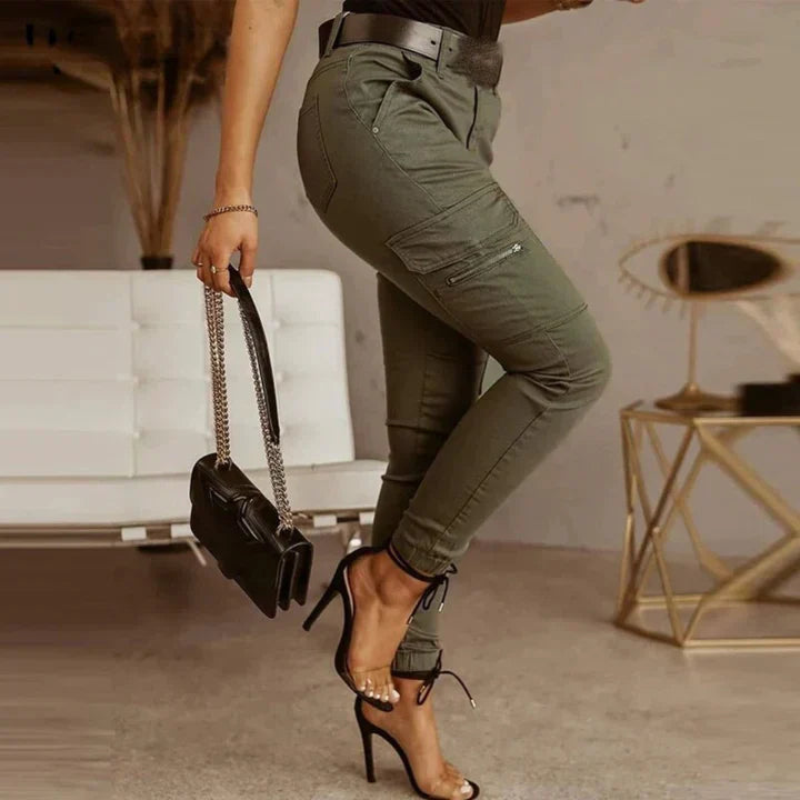 Women's Cargo Jeans - Livia-Grey-XS-State of Style