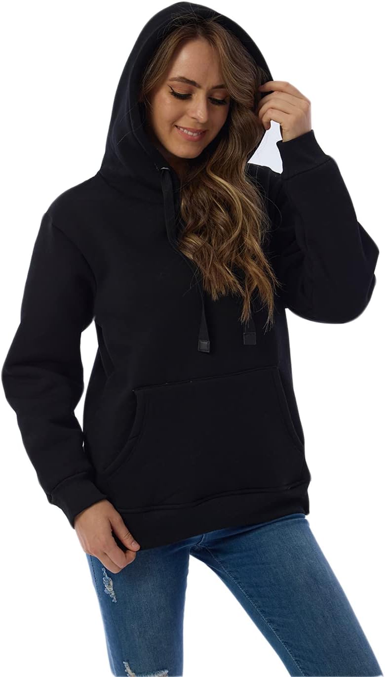 Women's Casual Fleece-Lined Hoodie – Lilly-Black-S-State of Style