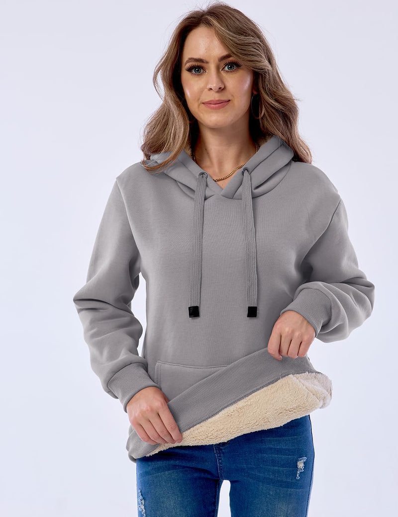 Women's Casual Fleece-Lined Hoodie – Lilly-Black-S-State of Style