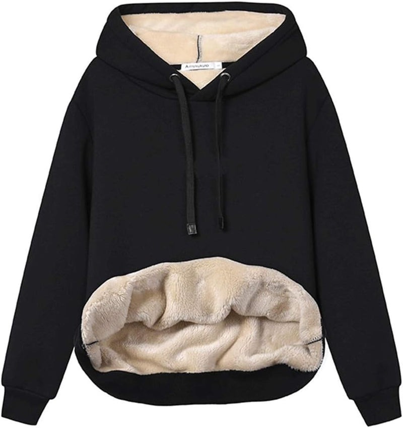 Women's Casual Fleece-Lined Hoodie – Lilly-Black-S-State of Style