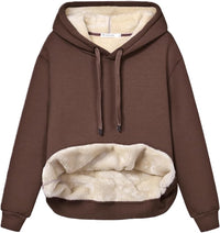 Women's Casual Fleece-Lined Hoodie – Lilly-Brown-S-State of Style