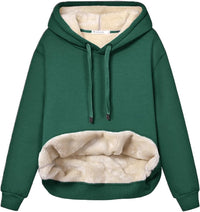 Women's Casual Fleece-Lined Hoodie – Lilly-Dark Green-S-State of Style