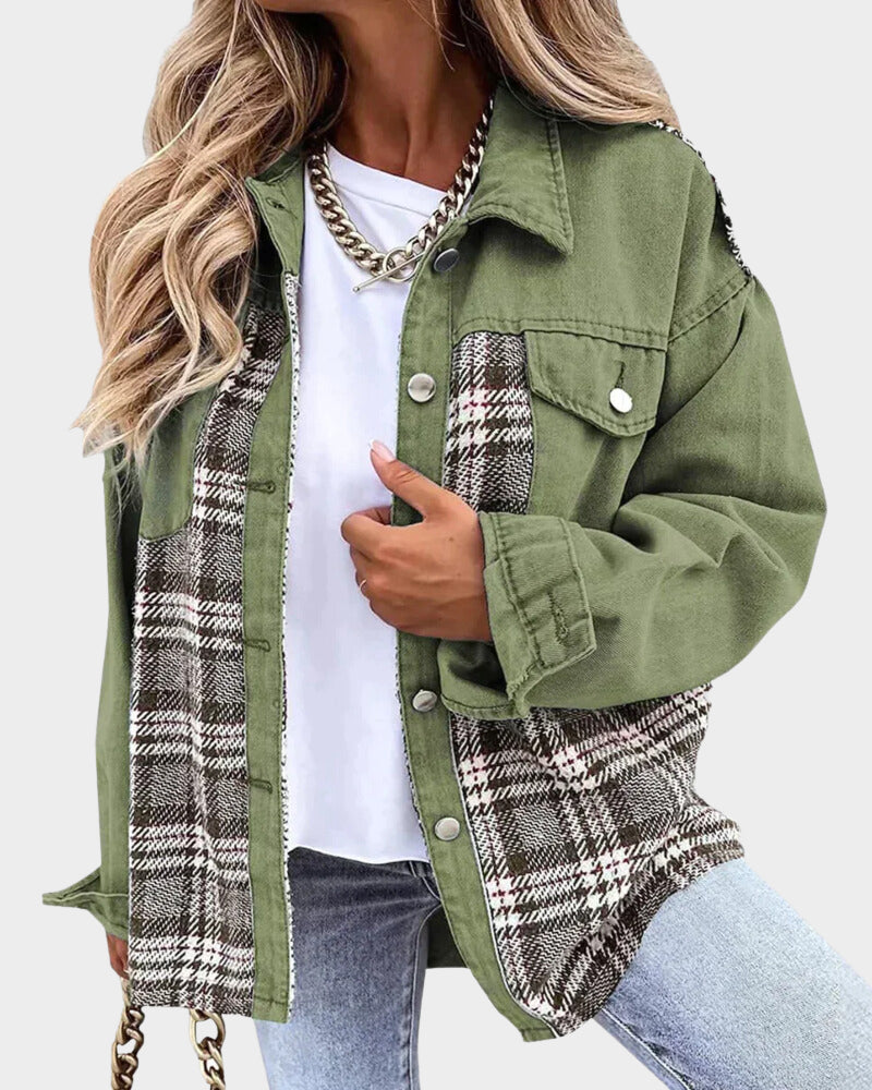 Women's denim jacket with modern chic – Amélie-Green-S-State of Style