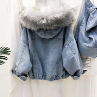 Women's Denim Winter Jacket | Stylish & Warm-Gray-S-State of Style