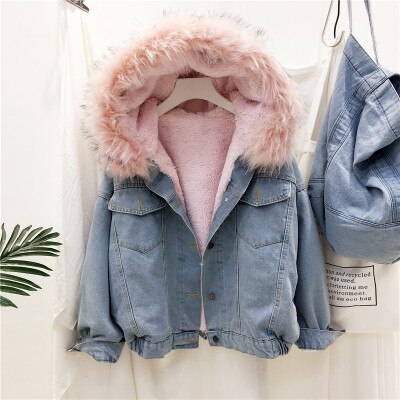 Women's Denim Winter Jacket | Stylish & Warm-Pink-S-State of Style