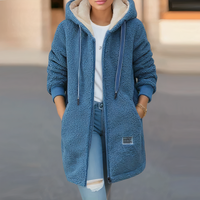 Women's Fleece Jacket with Hood - Sophie-Blue-M-State of Style