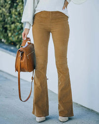 Women's High-Waisted Trousers - Sienna-Khaki-S-State of Style