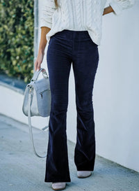 Women's High-Waisted Trousers - Sienna-Navy-S-State of Style