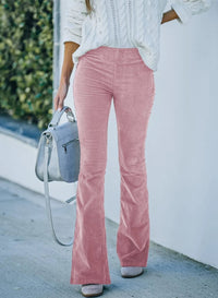 Women's High-Waisted Trousers - Sienna-Pink-S-State of Style
