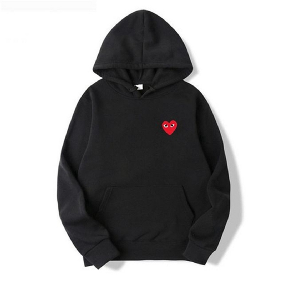 Women's Hoodie with Heart-Shaped Logo - Nina-Black-S-State of Style