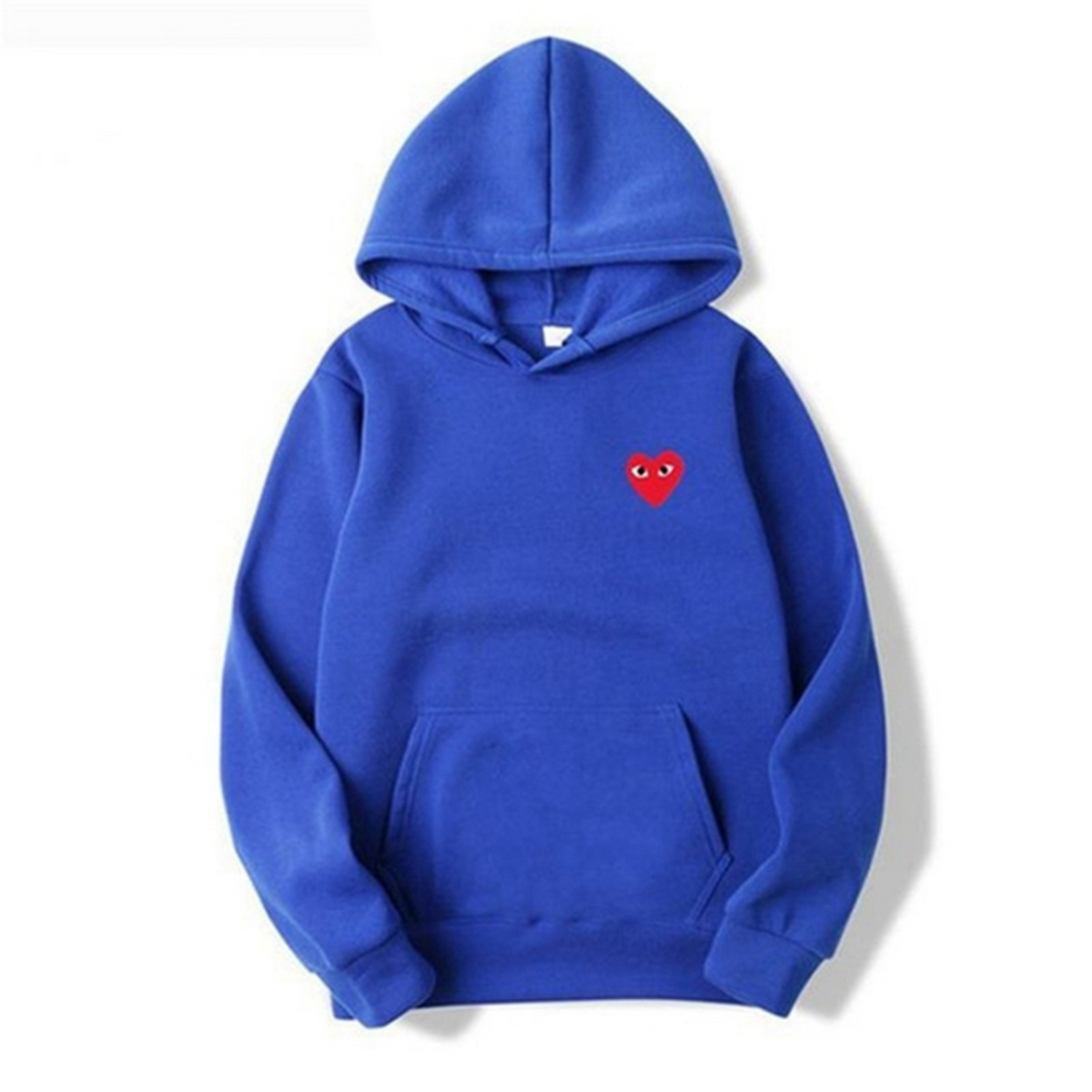 Women's Hoodie with Heart-Shaped Logo - Nina-Blue-S-State of Style