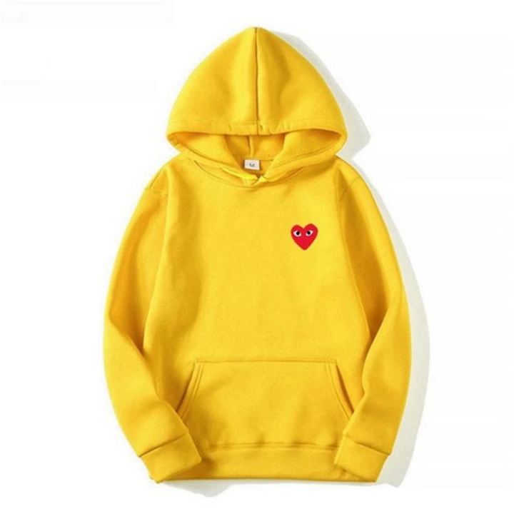 Women's Hoodie with Heart-Shaped Logo - Nina-Yellow-S-State of Style