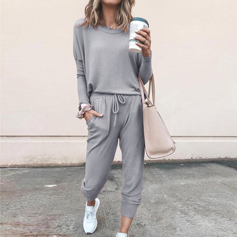 Women’s Jogging Set | Comfortable & Stylish Activewear-Light Grey-S-State of Style
