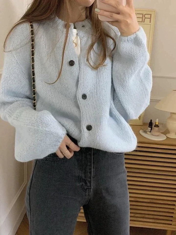 Women's Knitted Cardigan - Nova-White-One-Size-State of Style