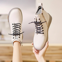 Women's Leather Waterproof Sneakers - AquaStride-Light Brown-Black-4-State of Style