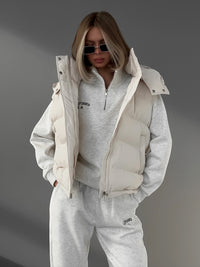 Women's Lightweight Puffer Vest-White-S-State of Style