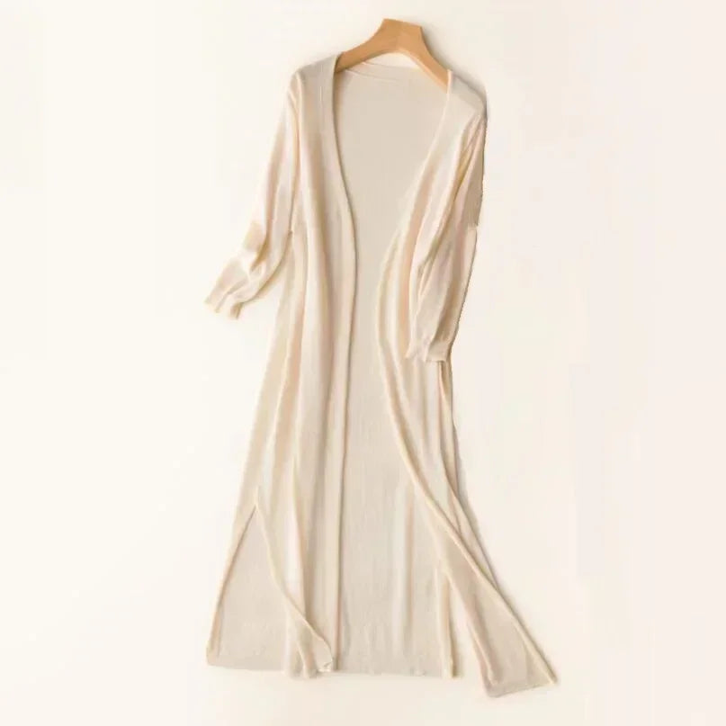 Women's Long Sleeve Cardigan - Elda-Apricot-S-State of Style