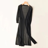 Women's Long Sleeve Cardigan - Elda-Black-S-State of Style